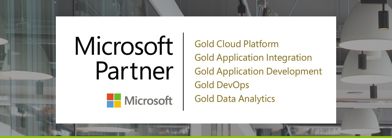 Microsoft（マイクロソフト） Gold コンピテンシー - Cloud Platform, Application Integration, Application Development, DevOps, Data Analytics