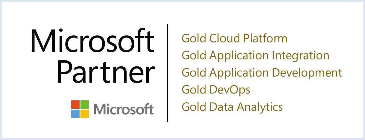 Microsoft（マイクロソフト） Gold コンピテンシー - Cloud Platform, Application Integration, Application Development, DevOps, Data Analytics