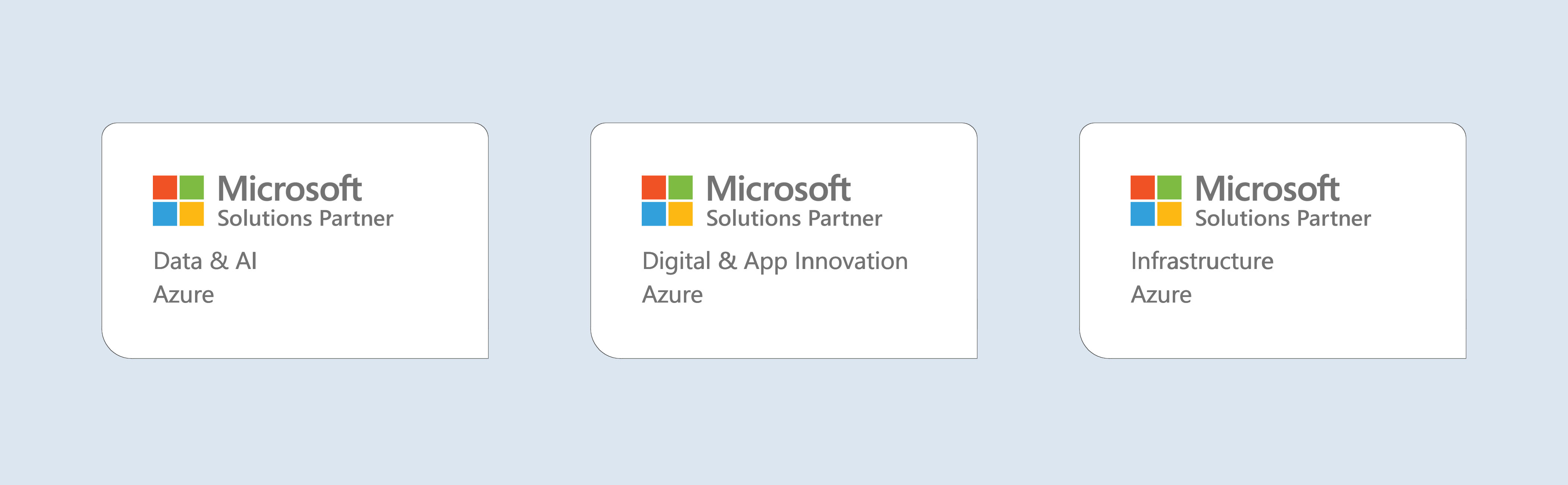 Microsoft（マイクロソフト） ソリューション パートナー 認定 - Data & AI, Digital & App Innovation, Infrastructure