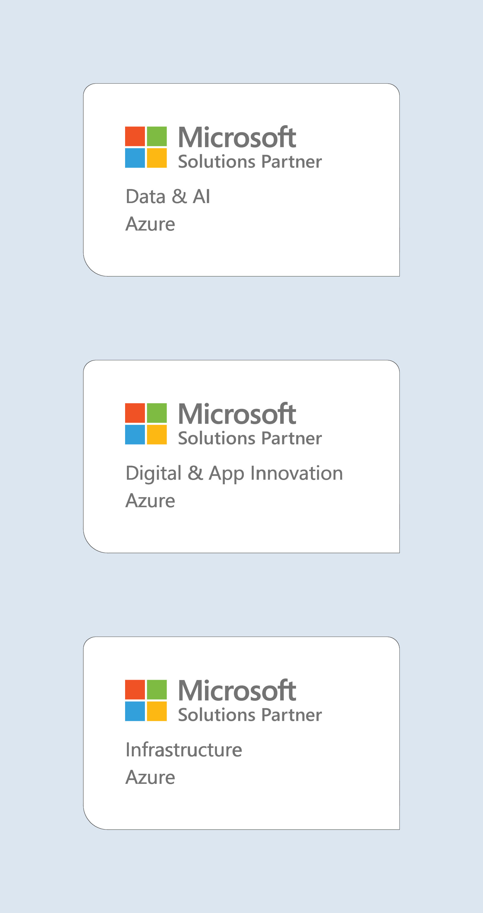 Microsoft（マイクロソフト） ソリューション パートナー 認定 - Data & AI, Digital & App Innovation, Infrastructure